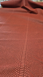 Slangenprint mat rood met zwarte onderlaag