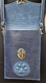 Telefoontasje L blauw met lichtblauw pootje 01