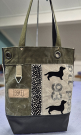 Plunje/Postzak shopper met 2 teckels