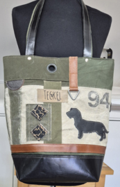 Plunje/Postzak shopper met 94  ruwhaar teckel