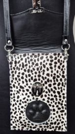 Telefoontasje L Dalmatiër print en zwart pootje