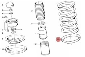 BMW Veerrubber set vooras, onder - OEM