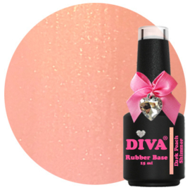 DIVA Gellak Rubber Base Coat Dark Peach Shimmer 15ml