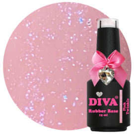 DIVA Gellak Rubber Base Coat Pink Twinkle 15ml
