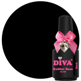 DIVA Gellak Rubber Basecoat Black 15 ml