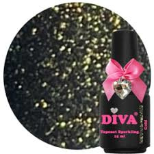 Diva Topcoat Sparkling Gold zonder plaklaag 15 ml