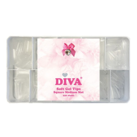 Diva Soft Gel Tips Square Medium Mat 550 pcs