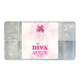 Diva Soft Gel tips Coffin Short Mat 550 pcs