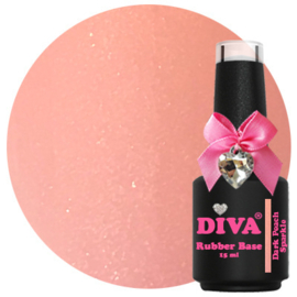 Diva Rubber Basecoat Dark Peach Sparkle 15 ml