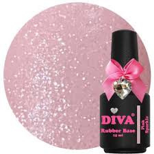 DIVA Gellak Rubber Base Coat Pink Sparkle 15ml