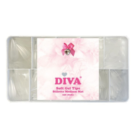 Diva Soft Gel Tips Stiletto Medium mat 550 pcs