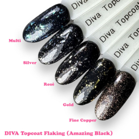 Diva Topcoat Flaking Silver - No Wipe 15 ML