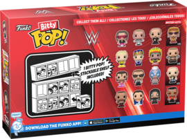 Bret Hit Man Hart, Shawn Michaels, Mean Gene Okerlund en mysterie verassingsfiguurtje Bitty POP! WWE nieuw