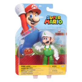 Fire Luigi with Fire Ball 10cm wave 41 super mario nieuw