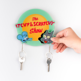 Wall Key Holder with 2 Keyrings Itchy & Scratchy The Simpsons nieuw