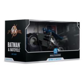 Batcycle with Batman The Flash DC Multiverse Vehicle nieuw