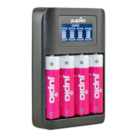Jupio USB 4-slots Battery Fast Charger LCD nieuw