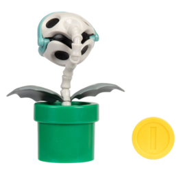 Bone Piranha Plant with Coin 10cm wave 28 super mario nieuw
