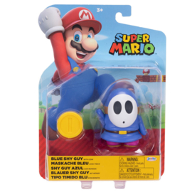 Blu Shy Guy with coin 10cm wave 38 super mario nieuw