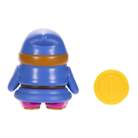 Blu Shy Guy with coin 10cm wave 38 super mario nieuw
