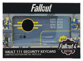 Vault 111 security keycard Limited Edition Metal Replica fallout 4 nieuw