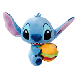 Stitch with hamburger, nieuw, pluche, 25cm