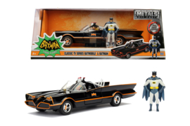 Batmobile 1966 met Batman figuurtje clasic batman 1:24 DC nieuw