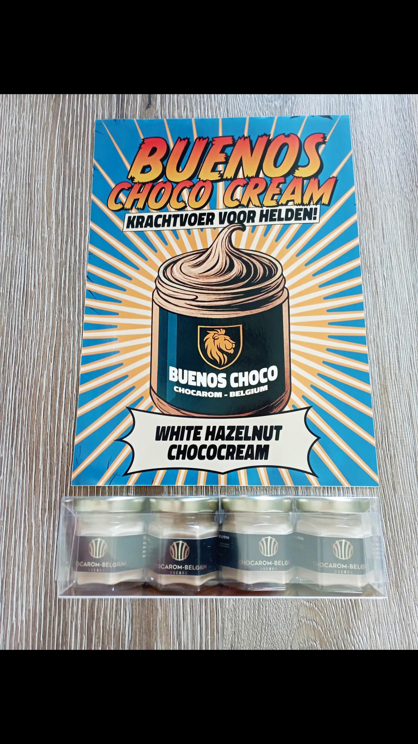 Buenos Mini bokaaltjes 4 x 40 g luxe verpakking witte hazelnoot choco