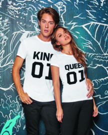 T-shirt King & Queen + rugnummer