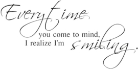 Everytime You come to mind I realize I'm Smiling