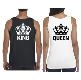 Tanktop King & Queen + Kroon (Black & White)