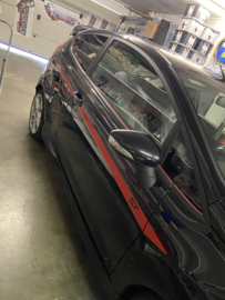 Ford Fiesta ST Striping Side Stripes + Motorkap + Dak + Spoiler + Koffer