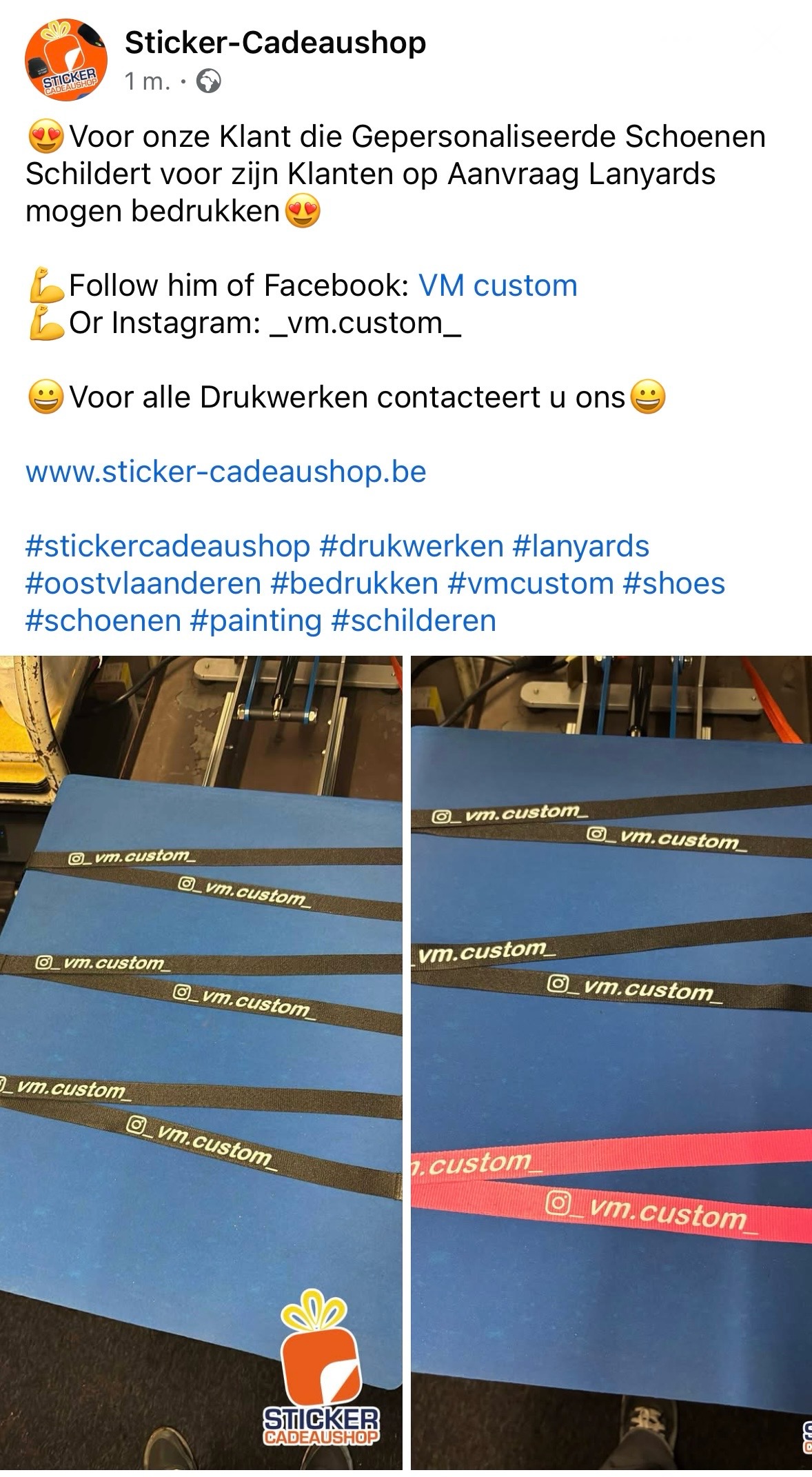 😍Voor onze Klant die Gepersonaliseerde Schoenen Schildert voor zijn Klanten op Aanvraag Lanyards mogen bedrukken😍