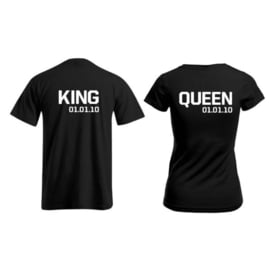 T-shirt King & Queen + Datum