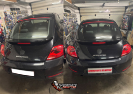 🔥🔥VW Beetle voorzien van een Achterruit Louvre van CSR-Automotive op aanvraag van de klant geleverd alsook Gewrapt in 3M Gloss Black🔥🔥