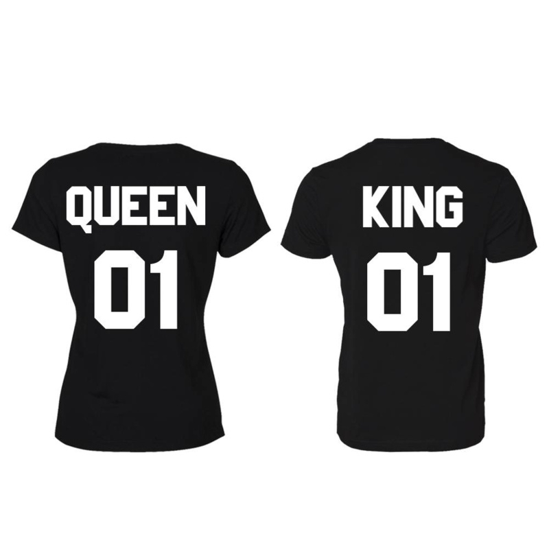 T-shirt King & Queen + rugnummer