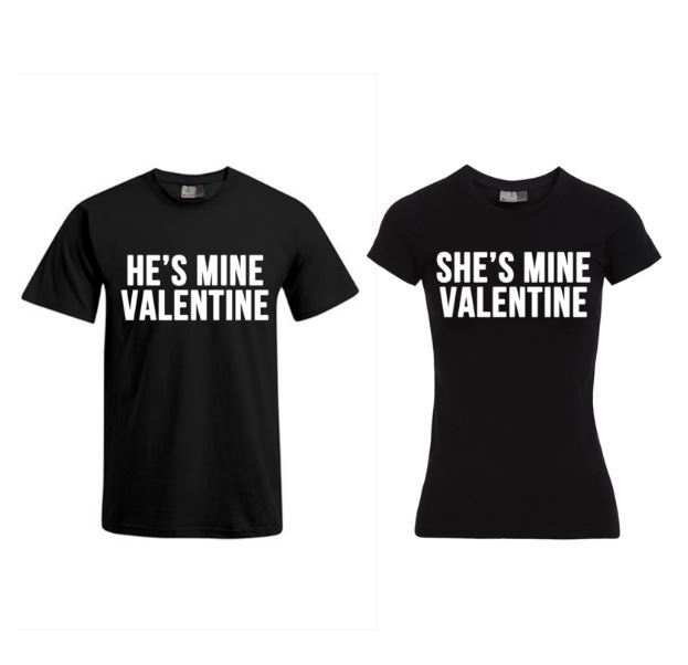 T-shirt He's Mine Valentine & She's Mine Valentine