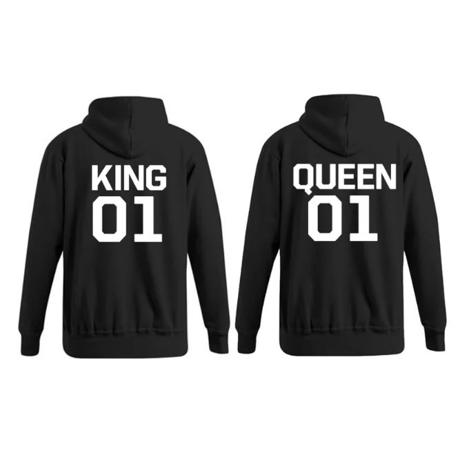 Hoodie King & Queen + rugnummer