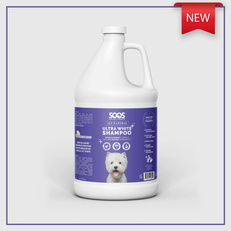 Soos Pets All Natural Ultra White Shampoo | 4 liter