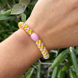 Pelito - Haarelastiek / armband - Yellow/Pink