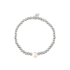 Armband - Pearl big silver