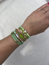 Armband - Boho Pearl Green / Yellow