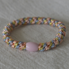 Pelito - Haarelastiek / armband - Roze / Blauw / Beige/ Geel