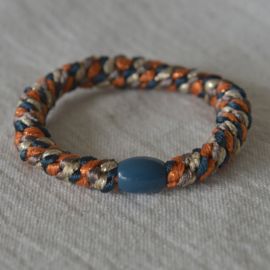 Pelito - Haarelastiek / armband - Oranje / Blauw / Beige / Bruin