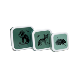 Petit Monkey Lunchboxen Black Animals Salie