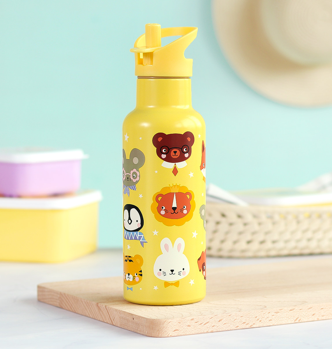 A Little Lovely Company Drinkfles Dierenvriendjes RVS XL