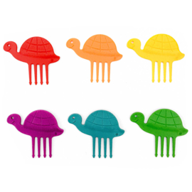 Pieksi & Griffel Voedselprikkers Schildpad - set van 6