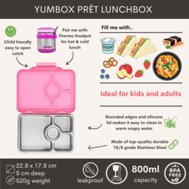 Yumbox Prêt RVS 4 vakken Versailles Pink
