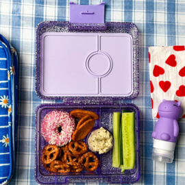 Yumbox Snack 3 vakken Princess Purple Glitter - Purple Clear