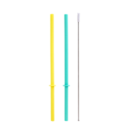 MontiiCo Fusion Flexi Stopper Rietjes voor Smoothie Deksel Lagoon & Sunbeam